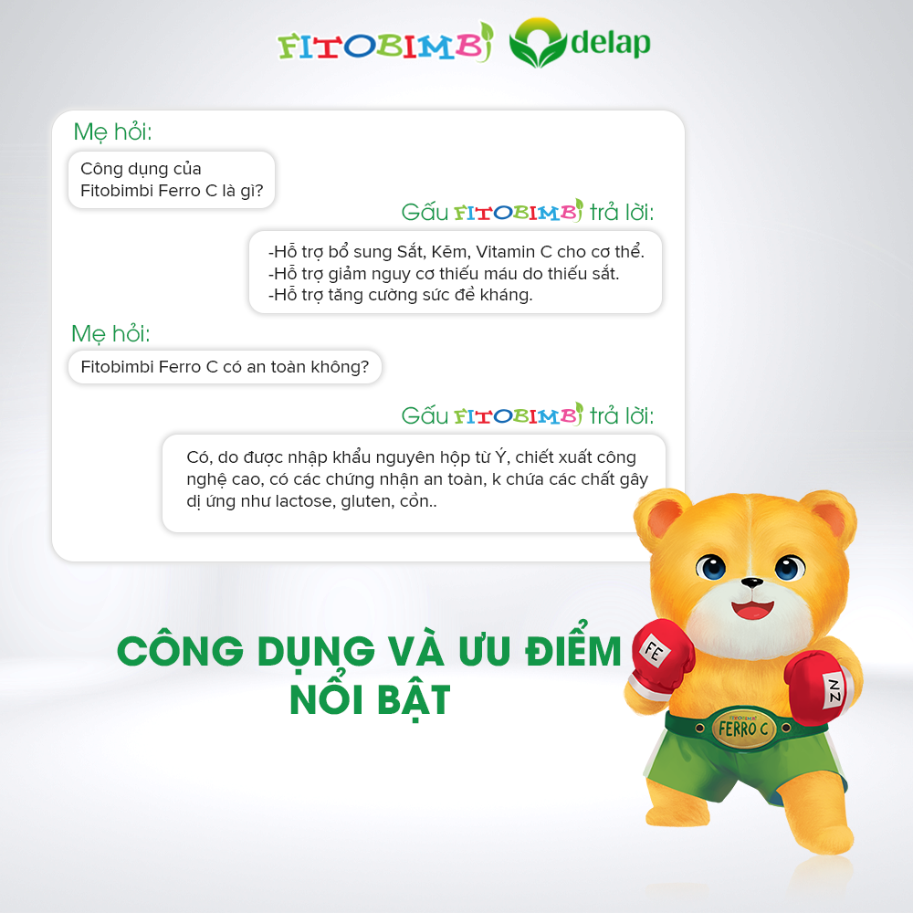 Siro FITOBIMBI FERRO C Bổ Sung Sắt, Kẽm Hữu Cơ, Vitamin, Và Khoáng Chất Giúp Bé Ăn Ngon, Hấp Thu Tốt Chai 200ml