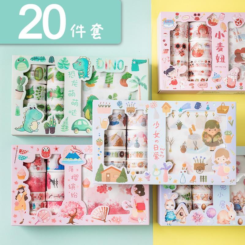 Bộ 20 món sticker, washi độc đáo dễ thương