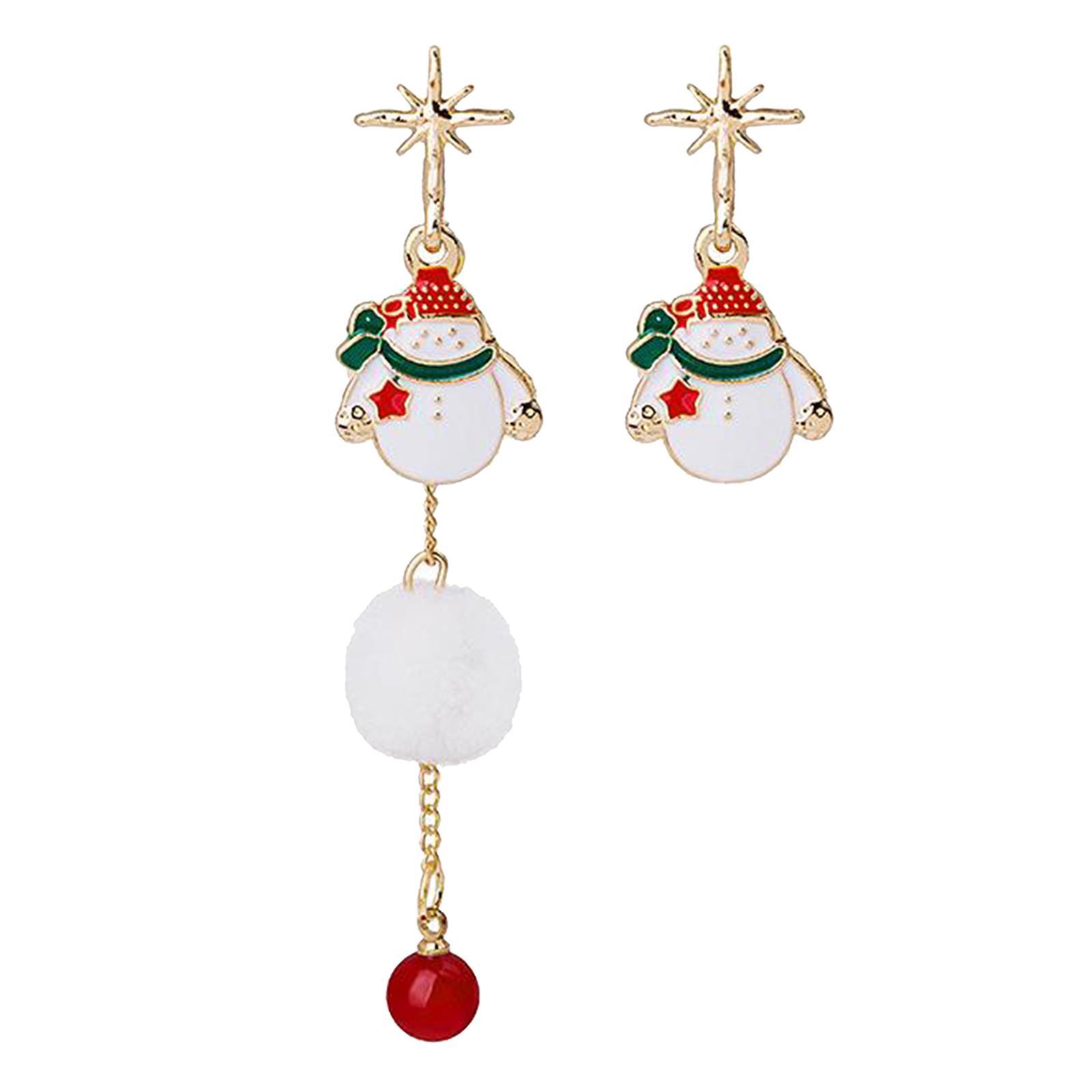 Footful Asymmetrical Christmas Stud Earrings Jewellery Dangle Stud for Girls