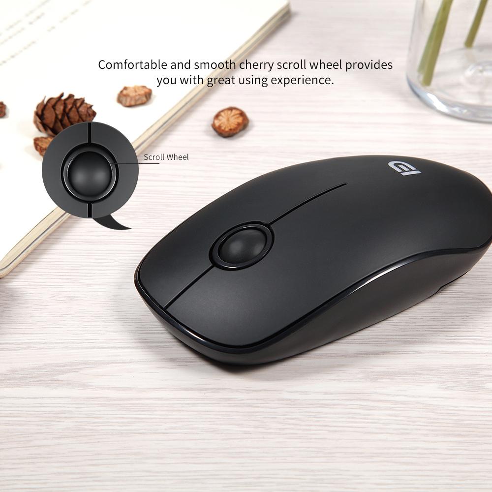 Chuột Không dây Mute Mouse Plug & Play Slim Mice theo dõi quang học Tiết kiệm năng lượng Bánh xe di chuyển mượt mà cho máy tính xách tay