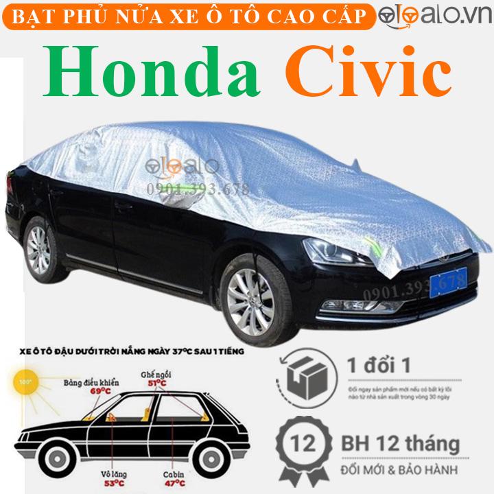 Bạt trùm phủ nửa nóc xe Honda Civic cải dù 3 lớp cao cấp BPNX - OTOALO