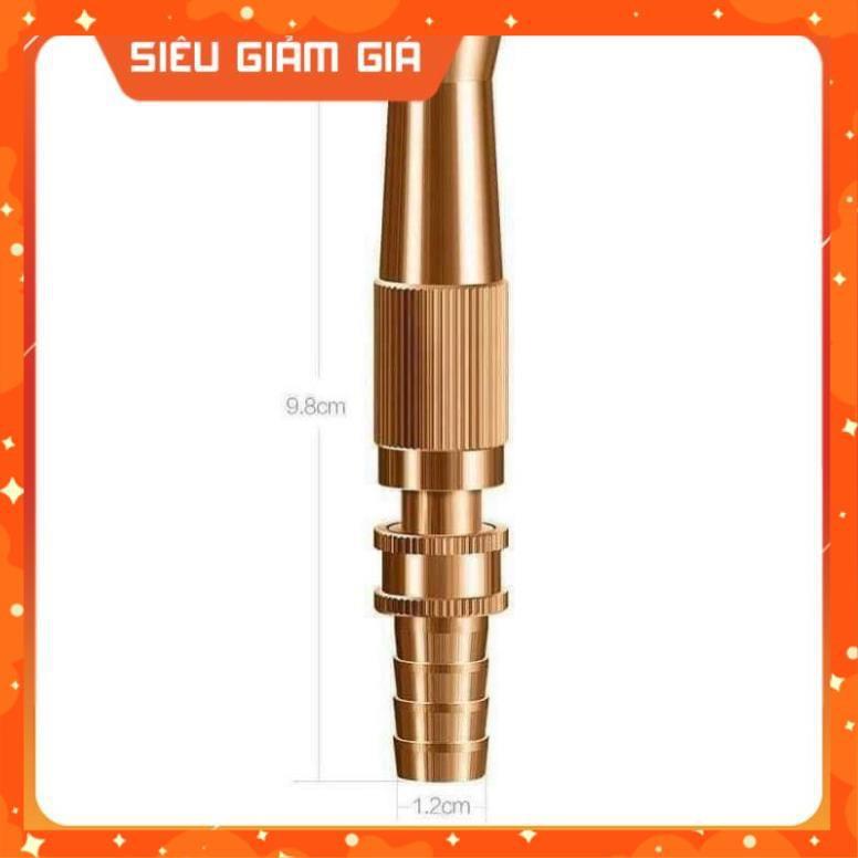 Đầu vòi xịt tăng áp mini Đầu vòi tăng áp đa năng bằng đồng tưới cây rửa xe cực mạnh 206587 tặng đai