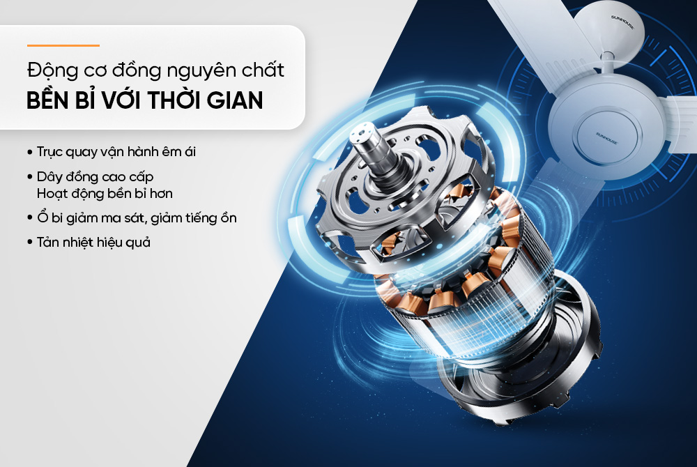 Quạt trần 3 cánh SUNHOUSE SHD7657 - Hàng chính hãng