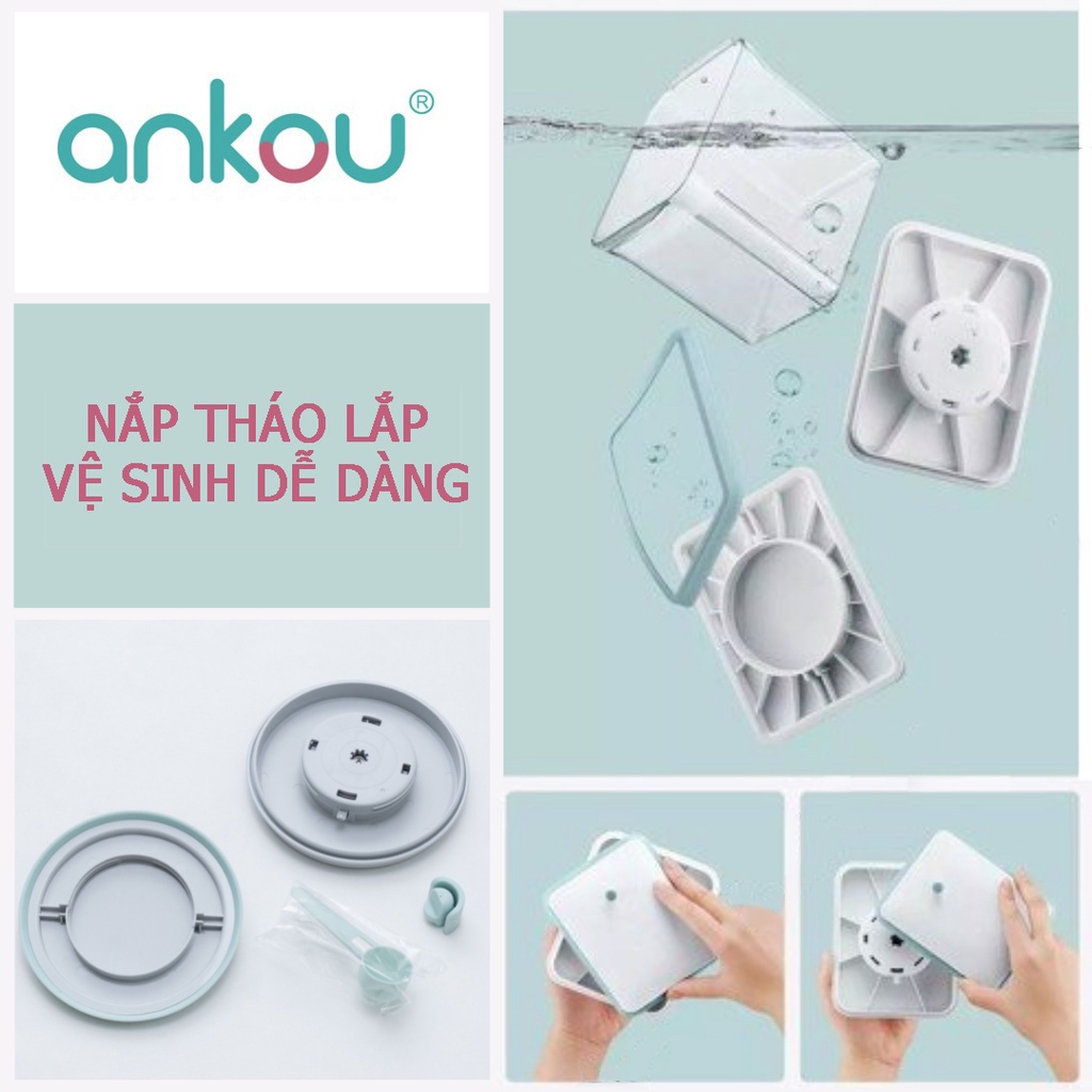 Hộp Đựng Sữa Bột Chống Ẩm Ankou, Hộp Trữ Sữa Cho Bé Hút Chân Không 2.3L