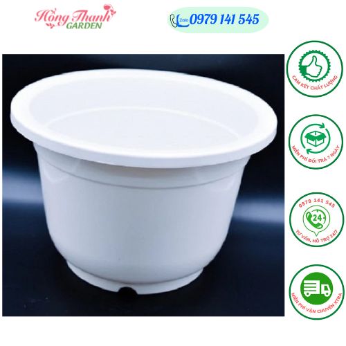 Chậu nhựa trồng cây màu trắng giả sứ , chậu trồng cây chất lượng cao, chậu hoa cây cảnh mini, để bàn, treo ban công, treo tường, Hàng Việt Nam Chất Lượng Cao