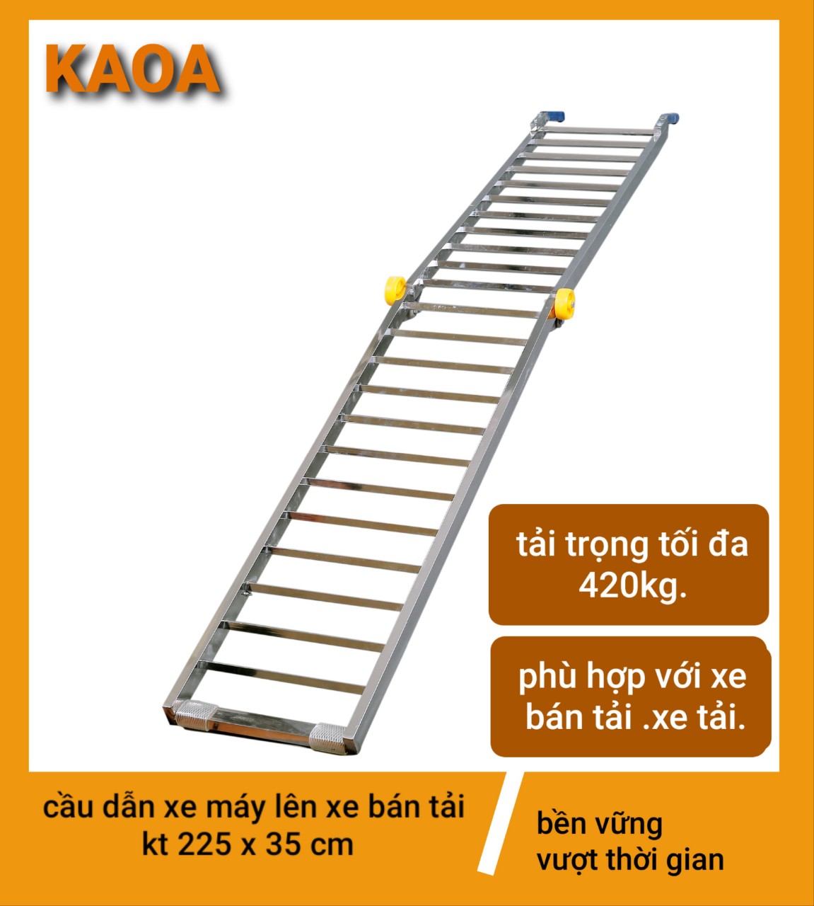 Thang dẫn xe máy lên xe bán tải , xe tải ( KT 225 X 35 cm)