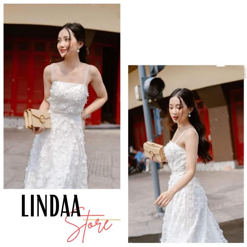 ĐẦM DỰ TIỆC DÁNG XÒE REN HOA 3D NỔI LAYLA DRESS