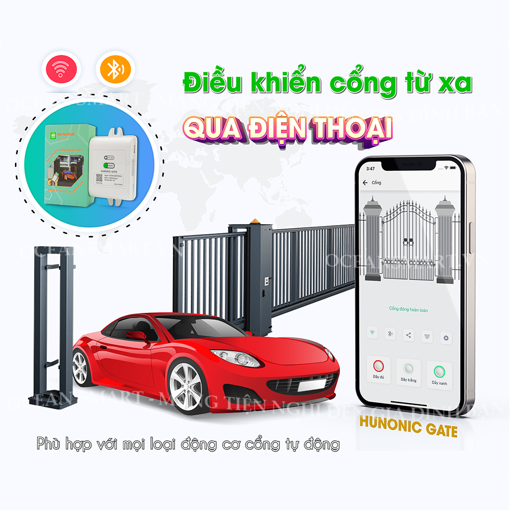 Bộ Điều Khiển Cổng Tự Động Hunonic Gate, Điều Khiển Cổng Từ Xa Qua Điện Thoại - HNGATE