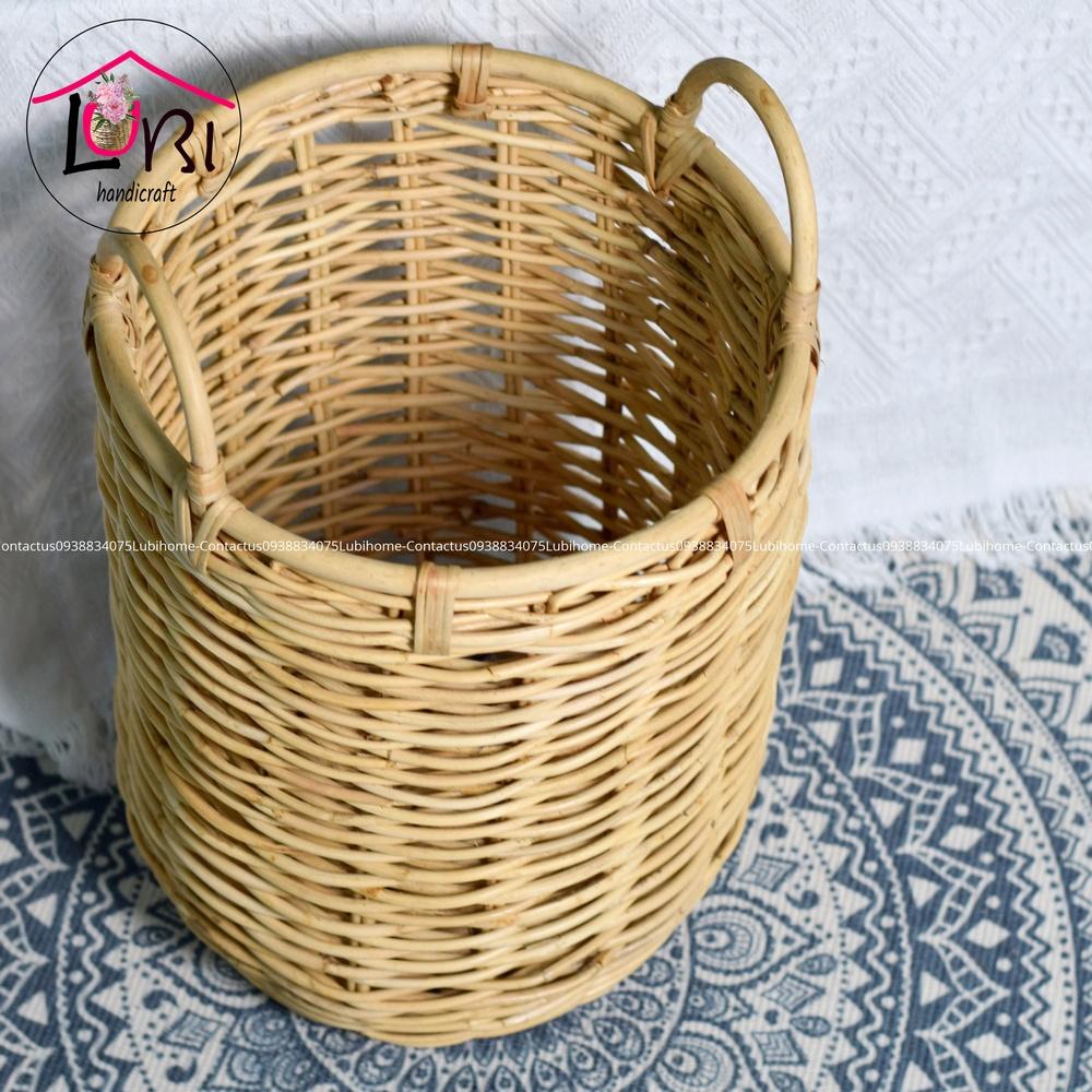 Lubihandicraft - Sọt mây tròn đựng đồ bộ 2 - bền, đẹp, sang trọng