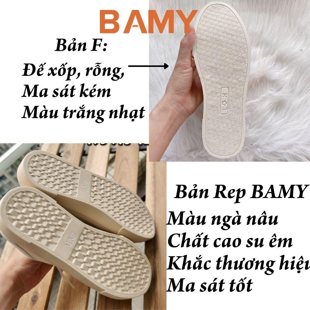 Giày Sục Thể Thao Nữ MK màu Kem, Sục bata đạp gót đế bánh mì 3cm BAMY From rộng
