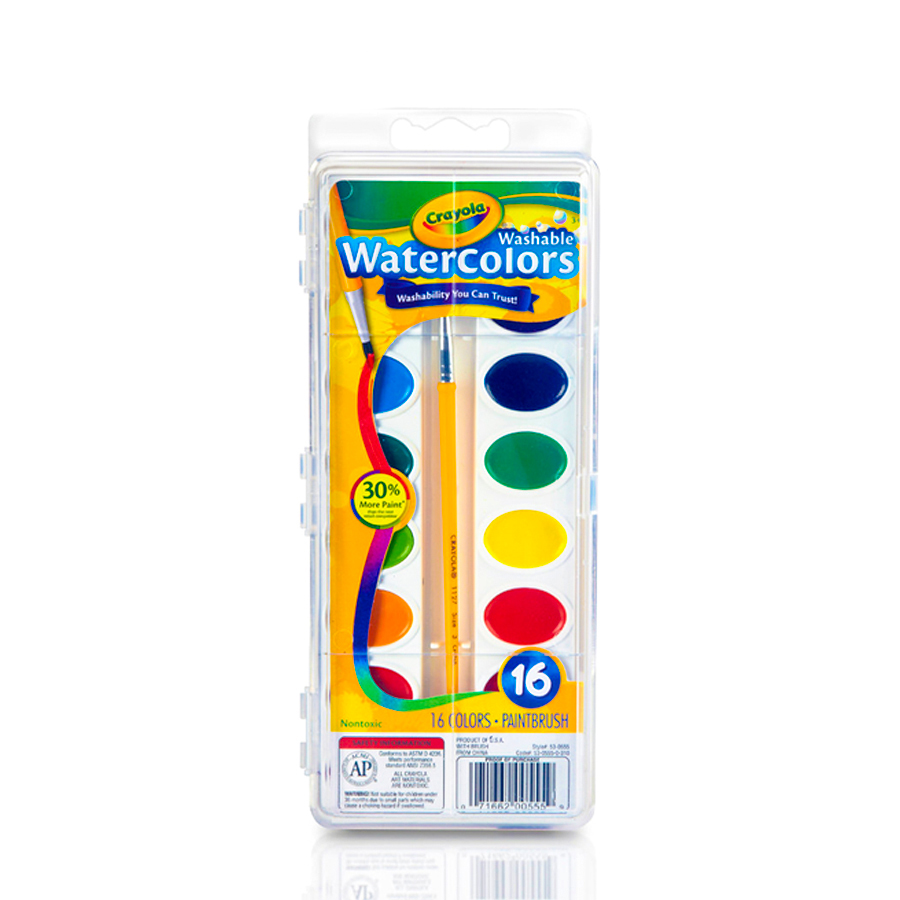 Bộ 16 màu nước - có thể rửa được Crayola Washable Water Color