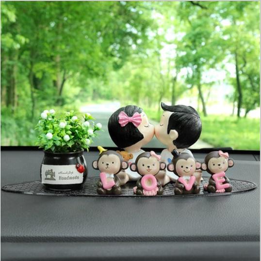 Set decor áo đôi trang trí taplo ô tô, táp lô xe hơi - Hoàng Đông shop