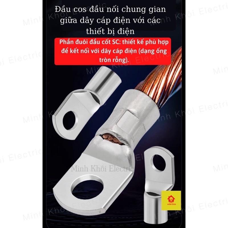 Cos trần SC,cốt đồng mạ kẽm chống oxi hoá,cos dây điện, cosse