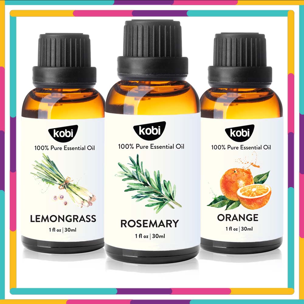 Combo 3 Tinh Dầu Xông Phòng Kobi: Tinh Dầu Sả Chanh + Tinh Dầu Hương Thảo + Tinh Dầu Cam Ngọt - Tinh Dầu Thiên Nhiên Nguyên Chất, Tốt Cho Bé Sơ Sinh, Giúp Giữ Ấm Cơ Thể, Phòng Ngừa Bệnh Hô Hấp Hiệu Quả