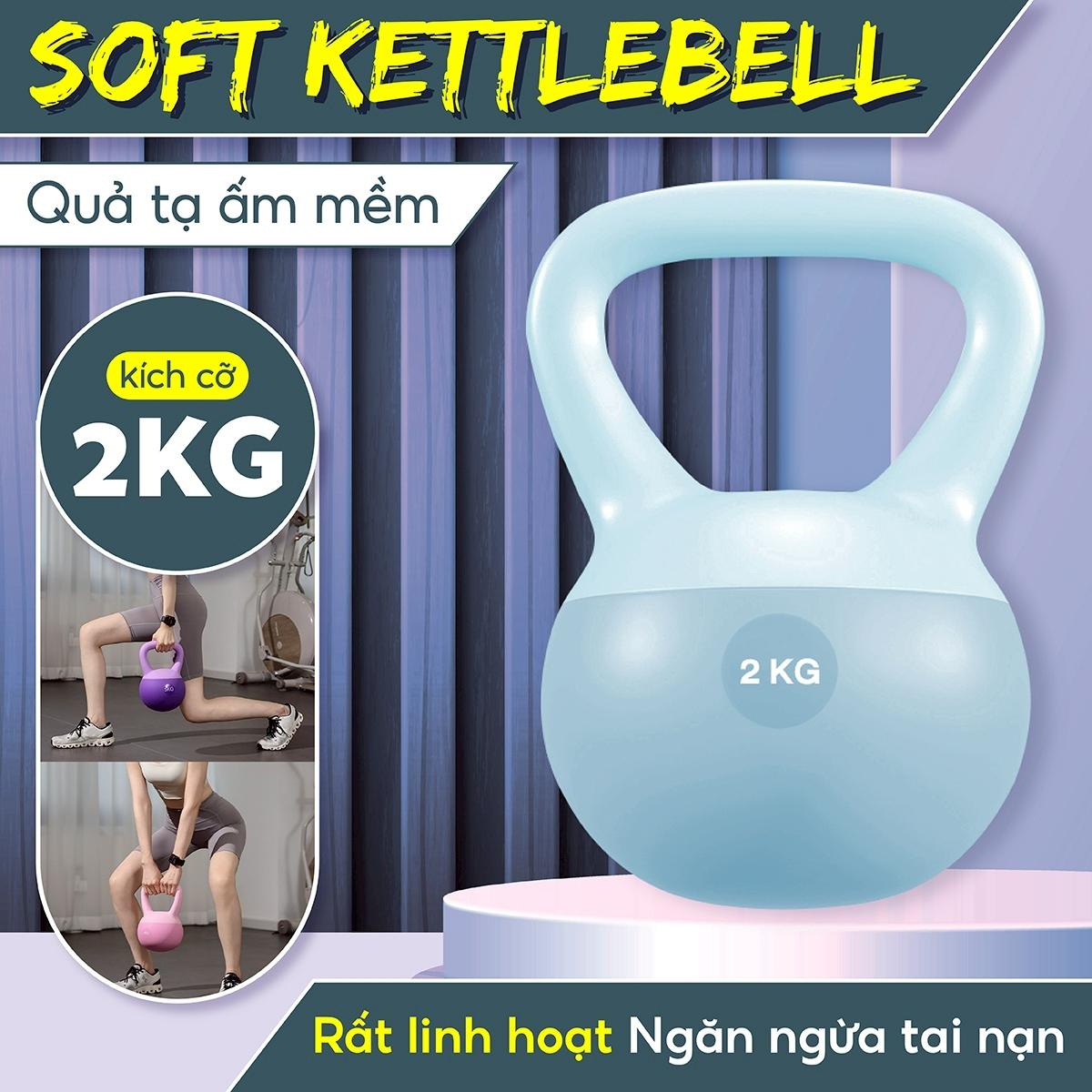 BG Tạ Bình Q312 - 2kg Cao Su Mềm, chuông Ấm, Tạ Ấm