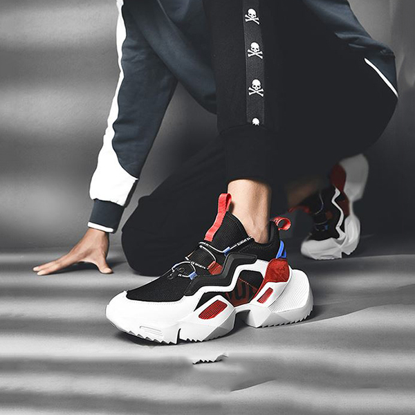 Giày sneaker hàn quốc, thể thao nam trắng, giày nam đen trắng trẻ trung BELIFA STORE mã SRN