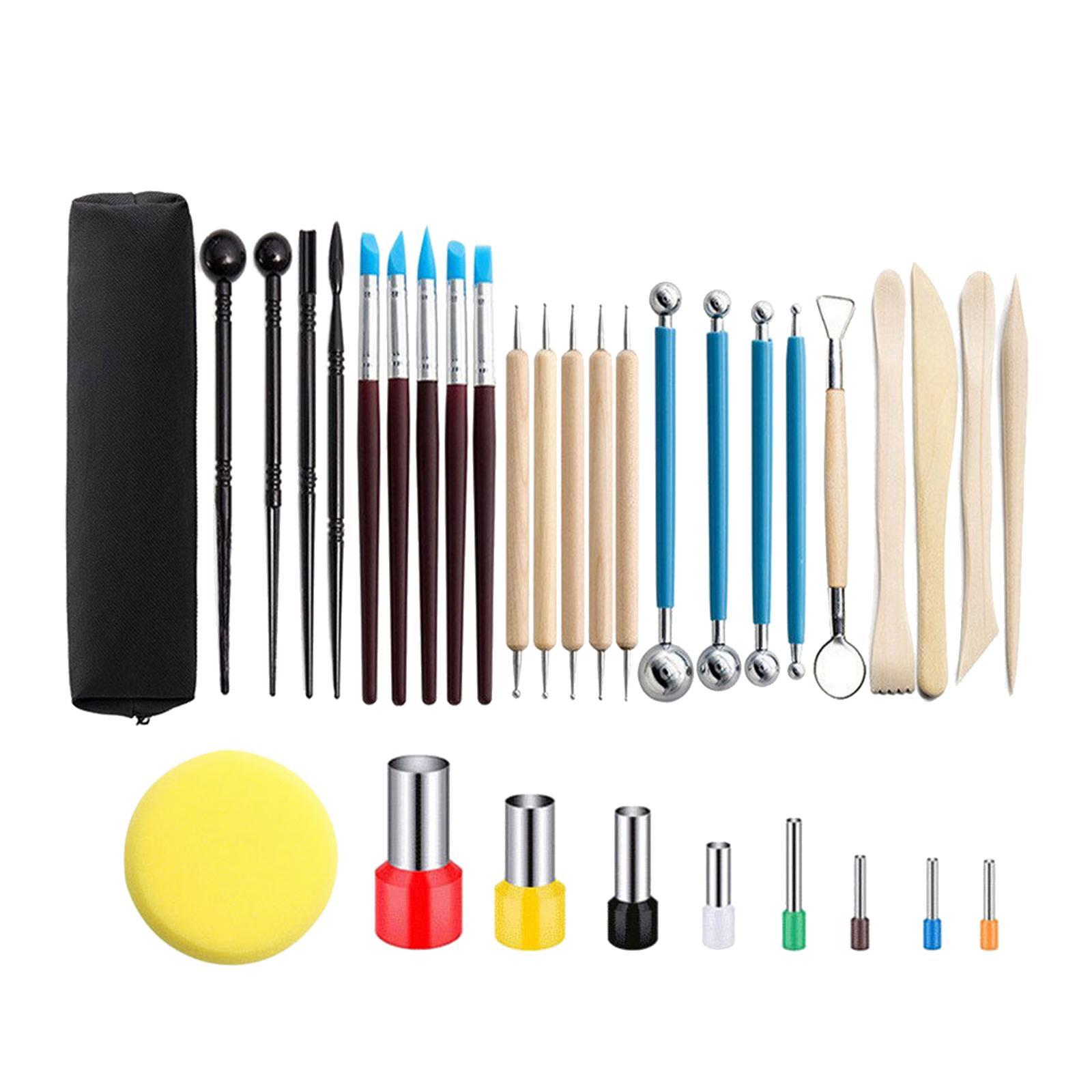 33Pcs Clay Tools DIY Modeling Scraping Engraving Embossing Cutting Ceramics Clay Sculpting Tools Clay Carving Tool Set for Adults Kids,