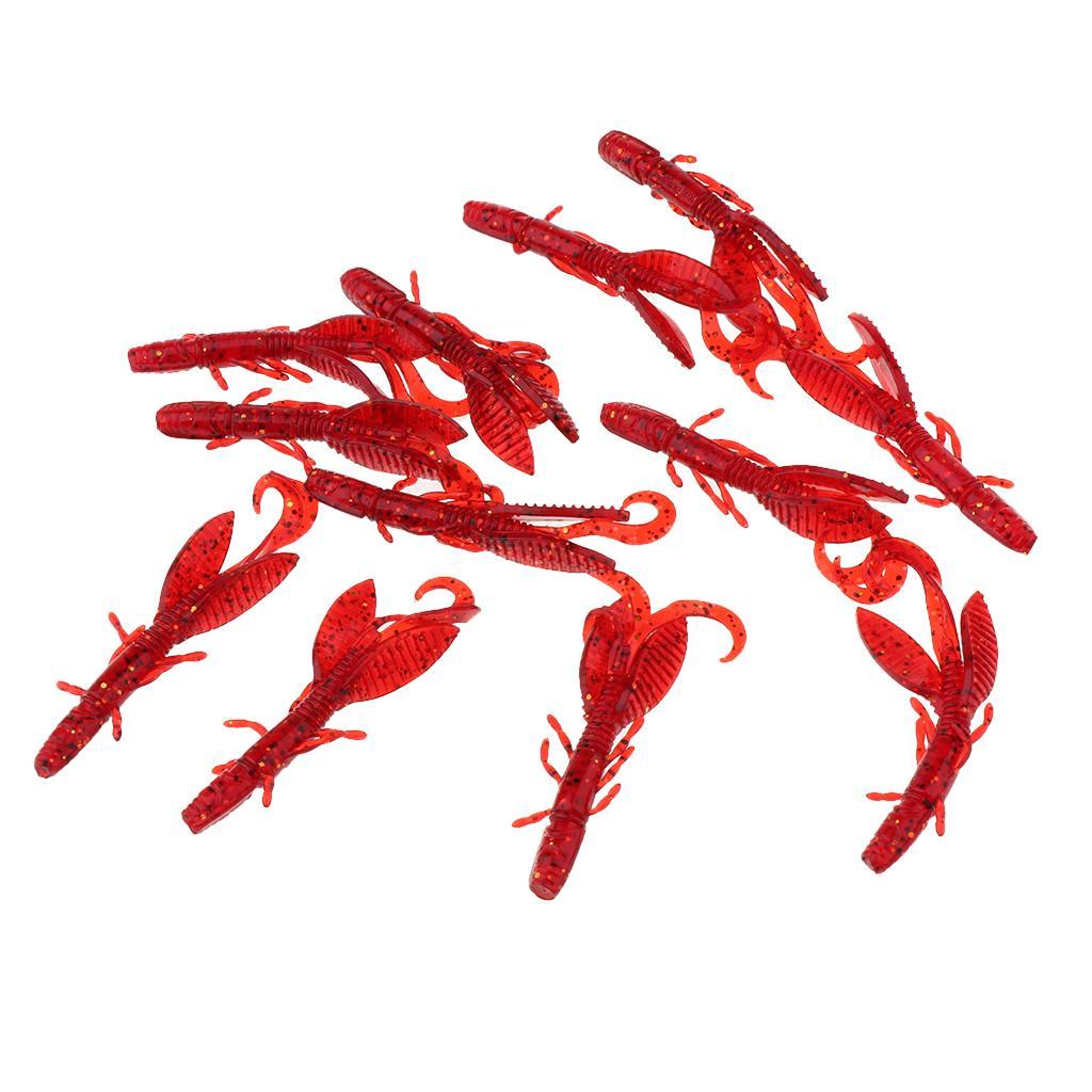 12pcs Soft Worm Lures Shrimp Artificial Fishing Baits Fast Sinking Lobster Crankbaits