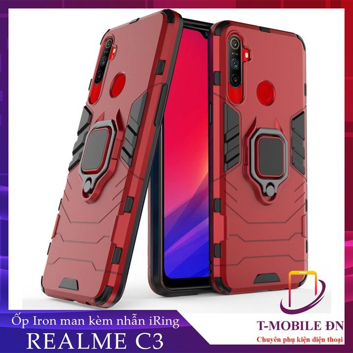 Ốp lưng cho Realme C3 C3i iron man chống sốc kèm nhẫn xoay chống xem video bảo vệ camera