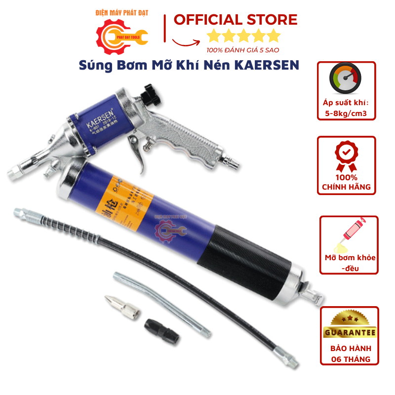 Súng Bơm Mỡ Khí Nén KAERSEN K-601, Bảo Hành 6 Tháng