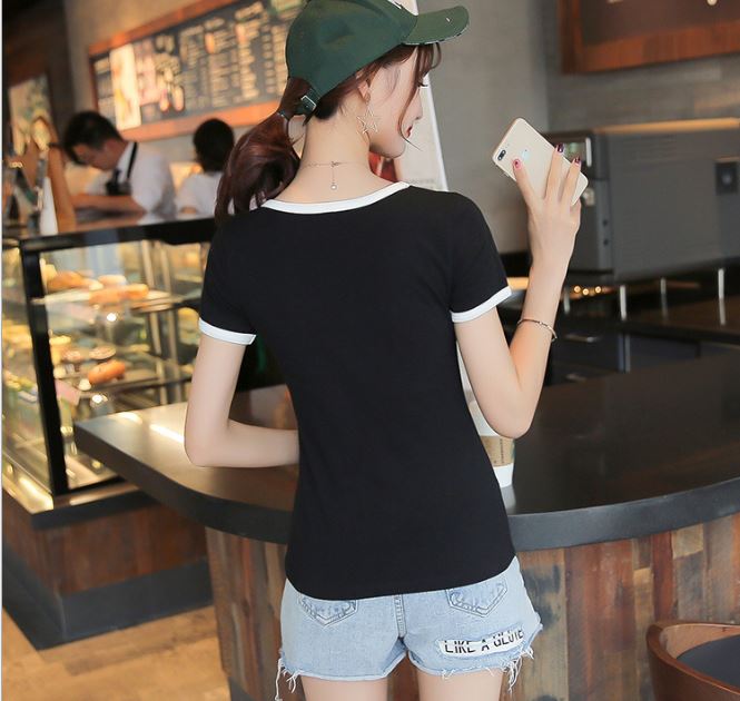 Áo Thun Nữ Basic Ôm Body Cổ Tròn Ngắn Tay Nhiều Màu Chất Liệu Cotton Co Giãn