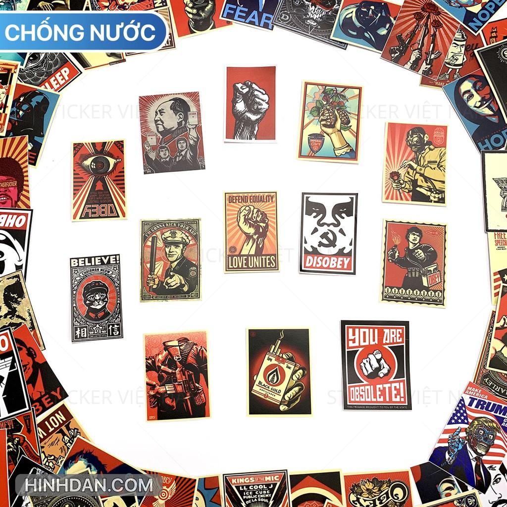 OBEY sticker  - Dán Trang Trí - Chất Liệu PVC Cán Màng Chất Lượng Cao Chống Nước, Chống Nắng, Không Bong Tróc Phai Màu