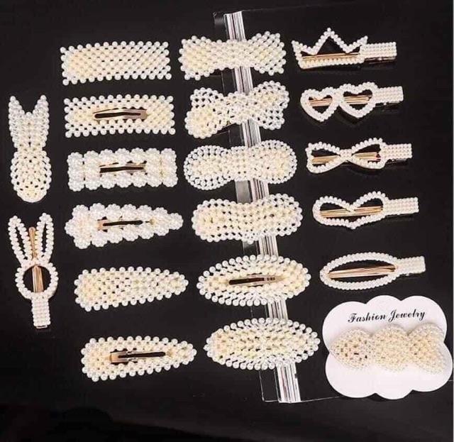 Set 20 kẹp tóc hạt siêu sang chảnh