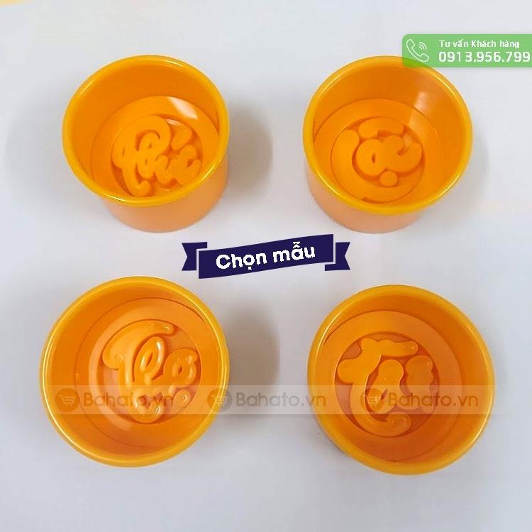 Khuôn xôi tròn 8cm Phúc Lộc Thọ Tài chữ Việt