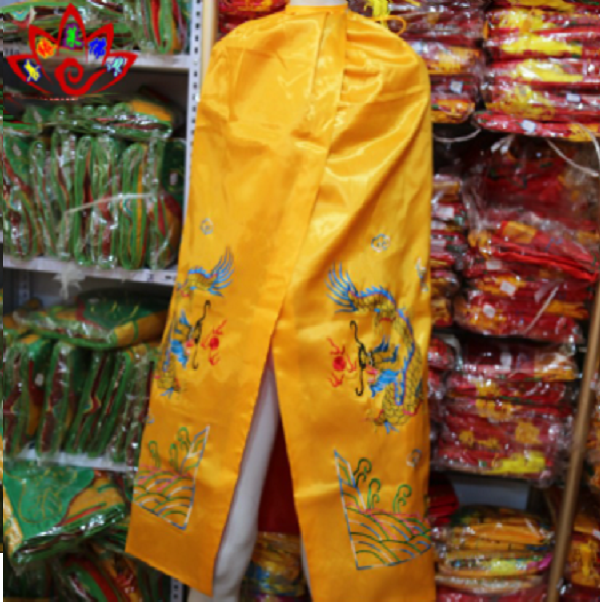 Áo choàng tượng Phật dài 3m - trang trí thờ cúng.