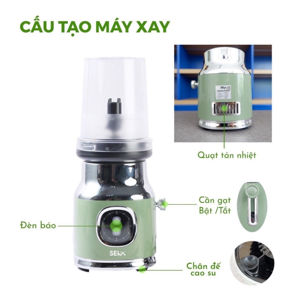 Máy Xay Sinh Tố 3 Cối SEKA HR2223 - Hàng Chính Hãng