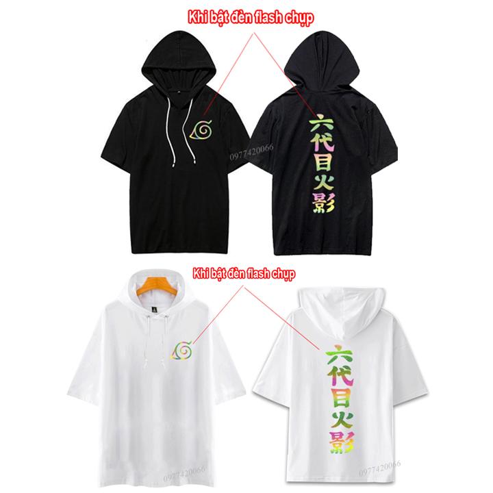 áo Naruto phản quang 7 màu, áo hoodie hè Naruto, áo gia tộc Uchiha, Uzumaki, akatsuki