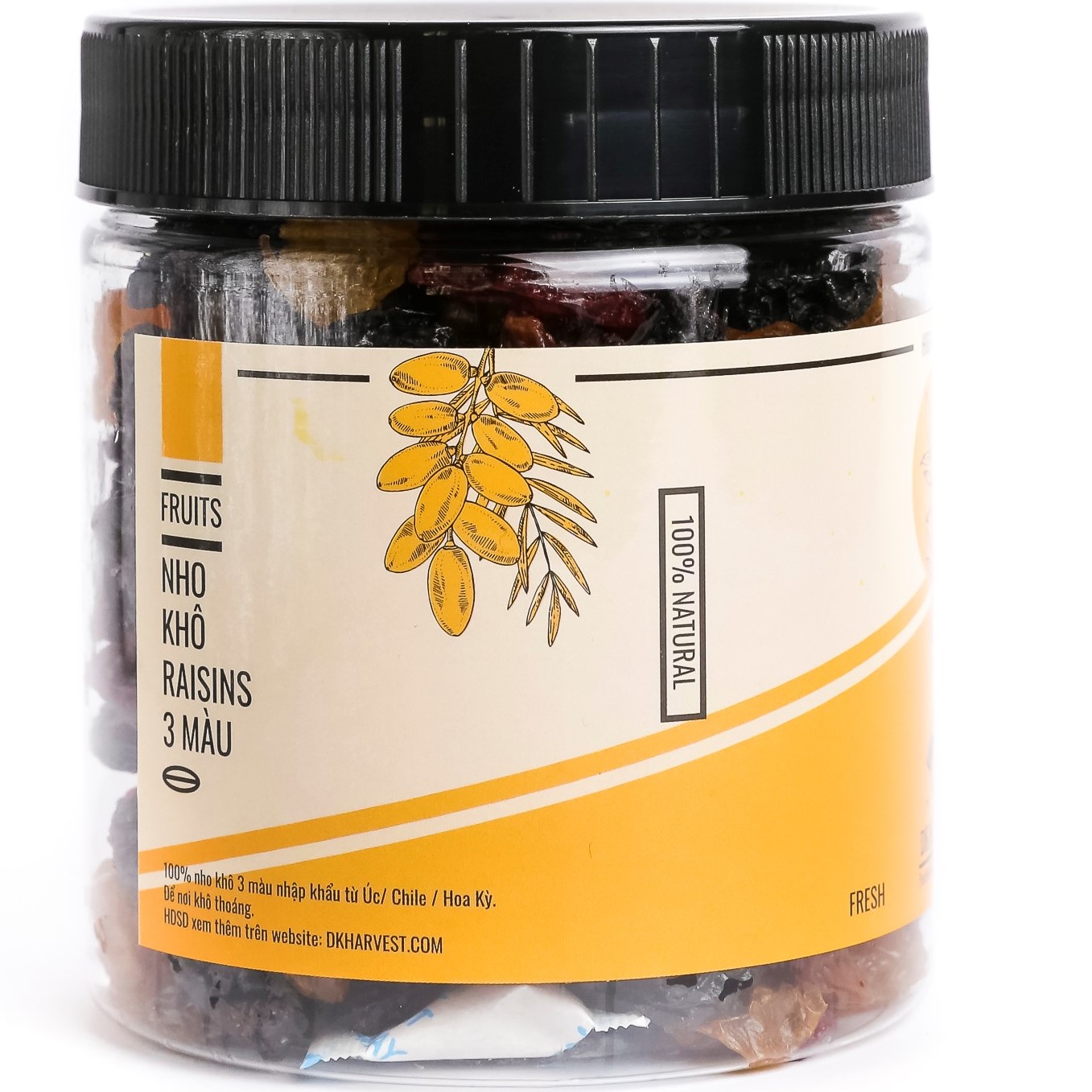 Nho Khô Raisins 3 Màu Không Hạt DK Harvest (Hàng Nhập Khẩu Chile)  - Thơm ngon, vị ngọt tự nhiên, không pha trộn thêm đường hay chất tạo ngọt