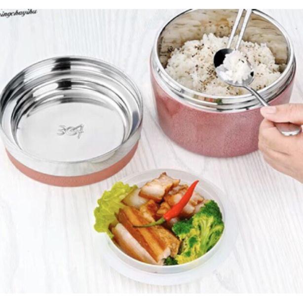 Cặp lồng ủ cơm, cháo ruột inox 2 cỡ