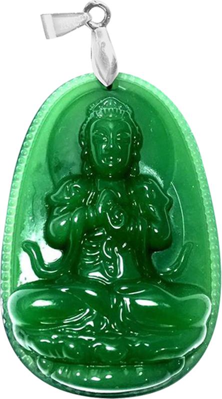 Mặt Dây Chuyền Khắc Ngài Như Lai Đại Nhật Đá Ngọc Tự Nhiên Bọc Móc Dành Cho Người Tuổi Thân -Tuổi Mùi