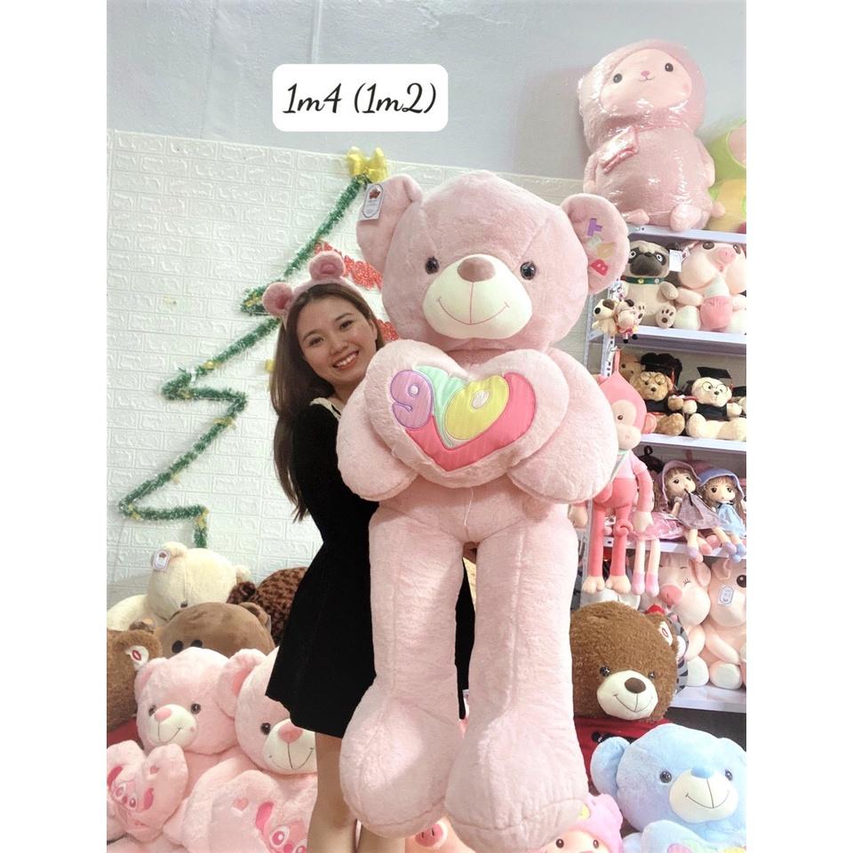 Teddy ôm tim chữ Love 4 màu cao cấp - QC - dành tặng bạn gái