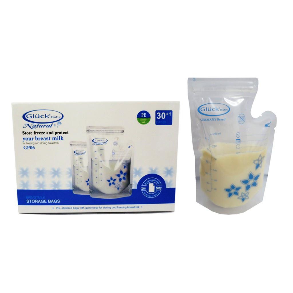 Túi trữ sữa Gluck Baby GP06, túi đựng sữa mẹ dung tích 250ml hộp 30 túi