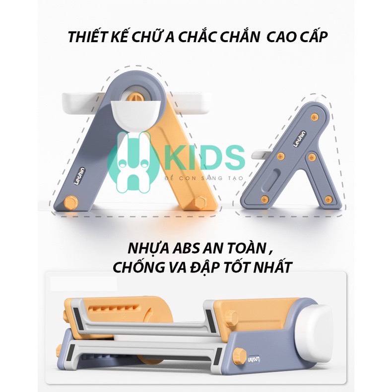 Bộ bàn xếp hình kiêm bảng vẽ đa năng 6 in1 cho trẻ em, thiết kế dáng chữ A xoay 180 độ, gấp gọn dễ dàng