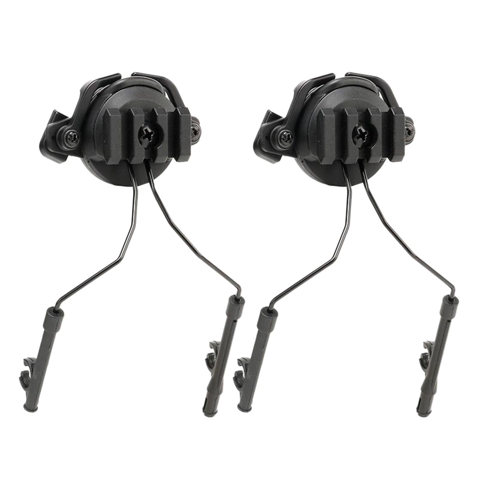 1 Pair Headset Helmet Adapter Holder, Tactical Helmet Rail Adapter Headset Support Suspension Headphones Bracket Left and Right Side Attachments