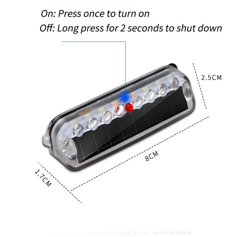 Đèn LED khẩn cấp nhỏ cảnh báo sử dụng năng lượng mặt trời chống thấm nước đầy màu sắc cho xe hơi