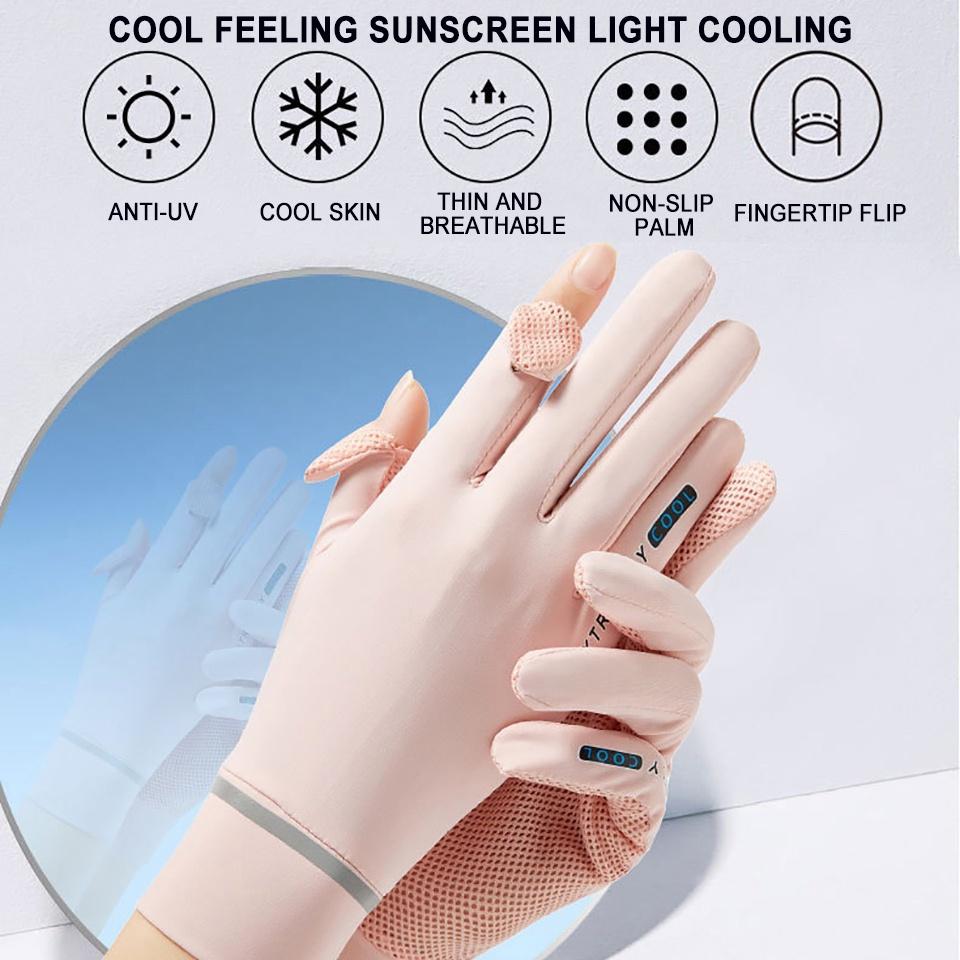 Găng Tay Silicone Chống Nắng/Tia UV Thoáng Khí Cho Nữ Khi Chạy Xe/Tập Thể Thao