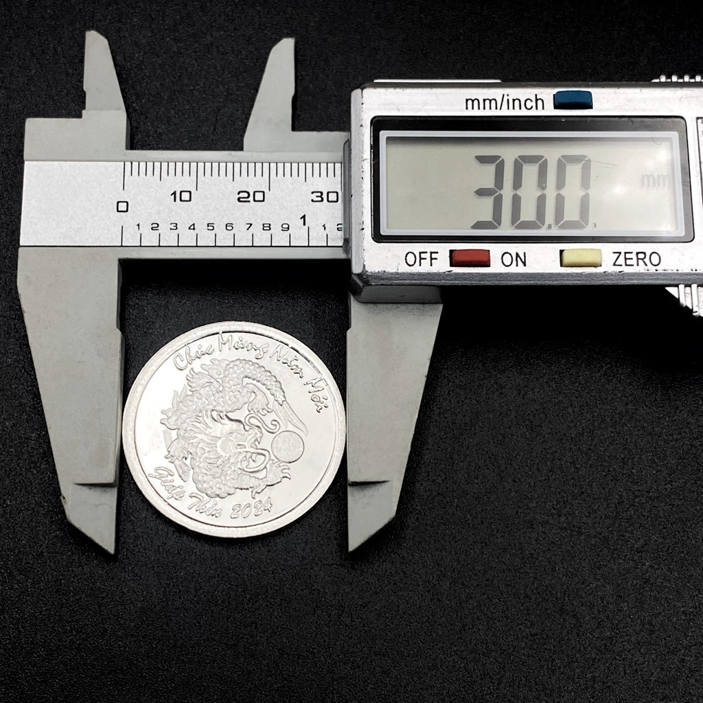 Đồng Xu Đánh Gió Cạo Gió Rồng 2024 Bạc Ta Nguyên Chất S99 Đường Kính 3cm Chính Hãng Bạc Hiểu Minh XDG32