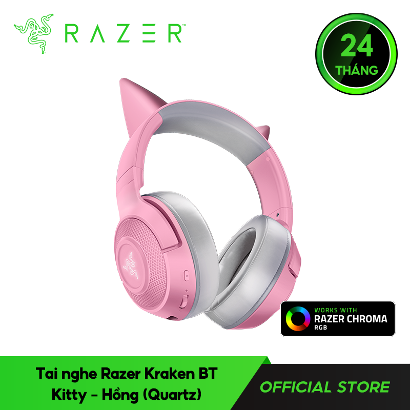 Tai nghe Razer Kraken BT Kitty-Hồng(Quartz)_RZ04-03520100-R3M1- HÀNG CHÍNH HÃNG