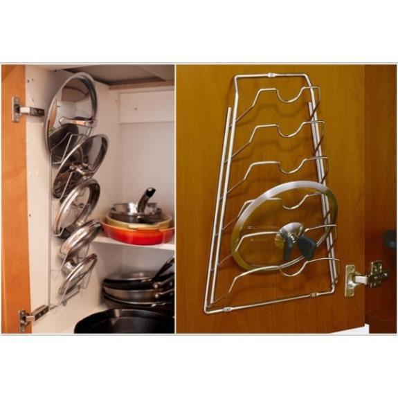 Giá để vung nồi 6 tầng inox - Kệ gài vung nồi cài nắp xoong inox