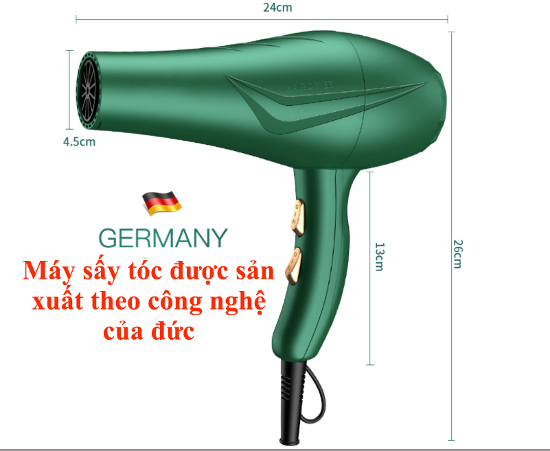 Máy sấy tóc công suất lớn 3500W tạo kiểu tóc chuyên nghiệp 2 chiều nóng lạnh 4 chế độ sấy điều chỉnh nhiệt độ