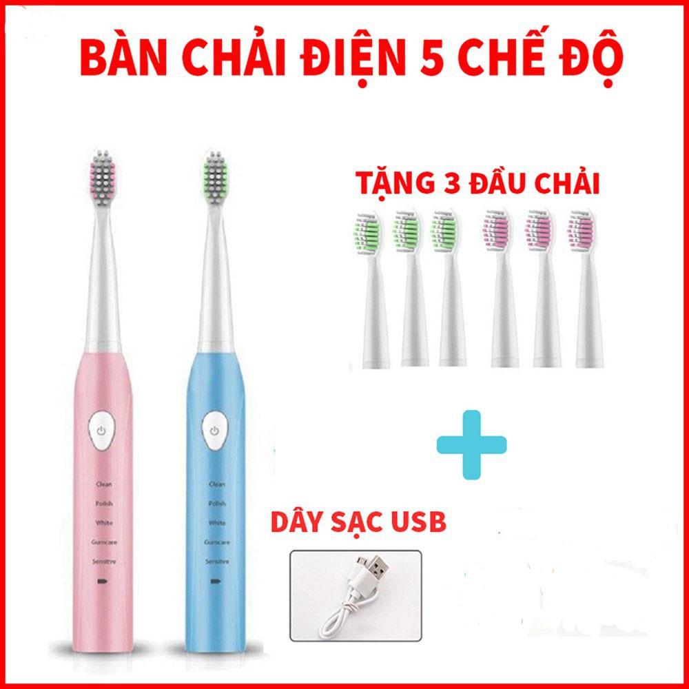 Bàn chải răng chạy điện đa năng PRO công nghệ mới sóng siêu âm - Tặng 4 đầu chải