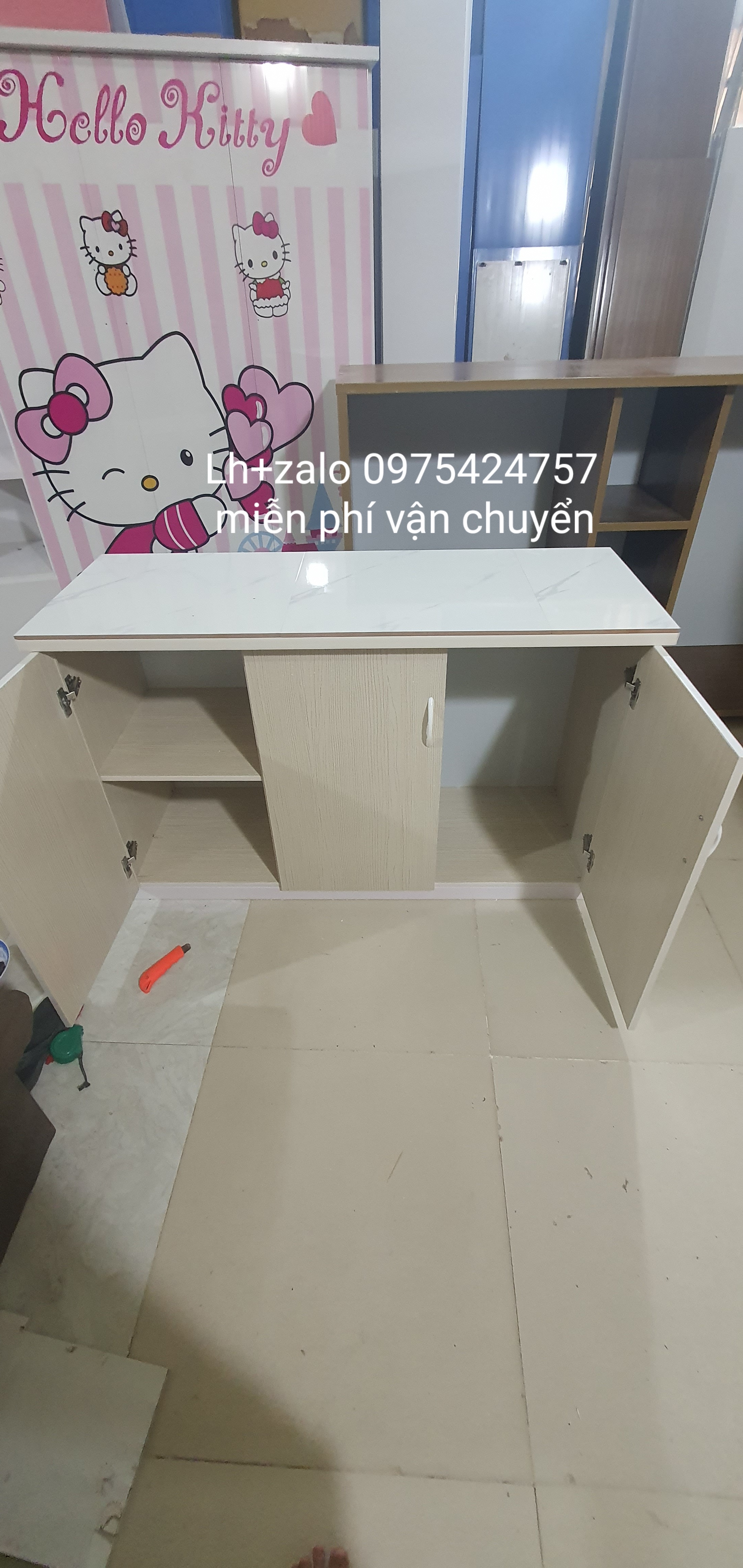 Tủ bếp mặt gạch nhựa đài loan