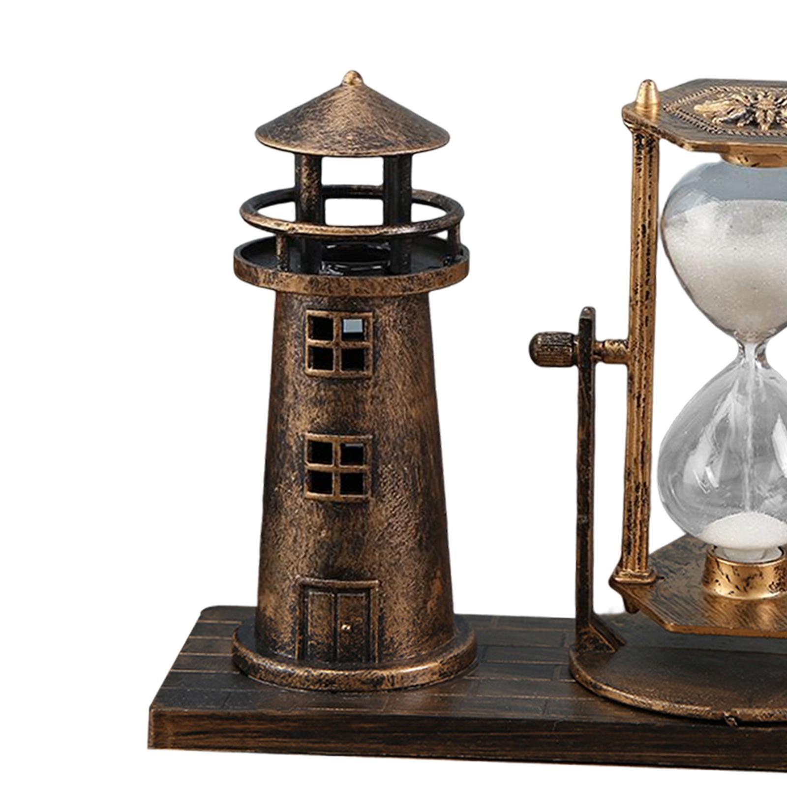 European Retro Style Lighthouse Hourglass Sand Timer for Desk New Year Gift