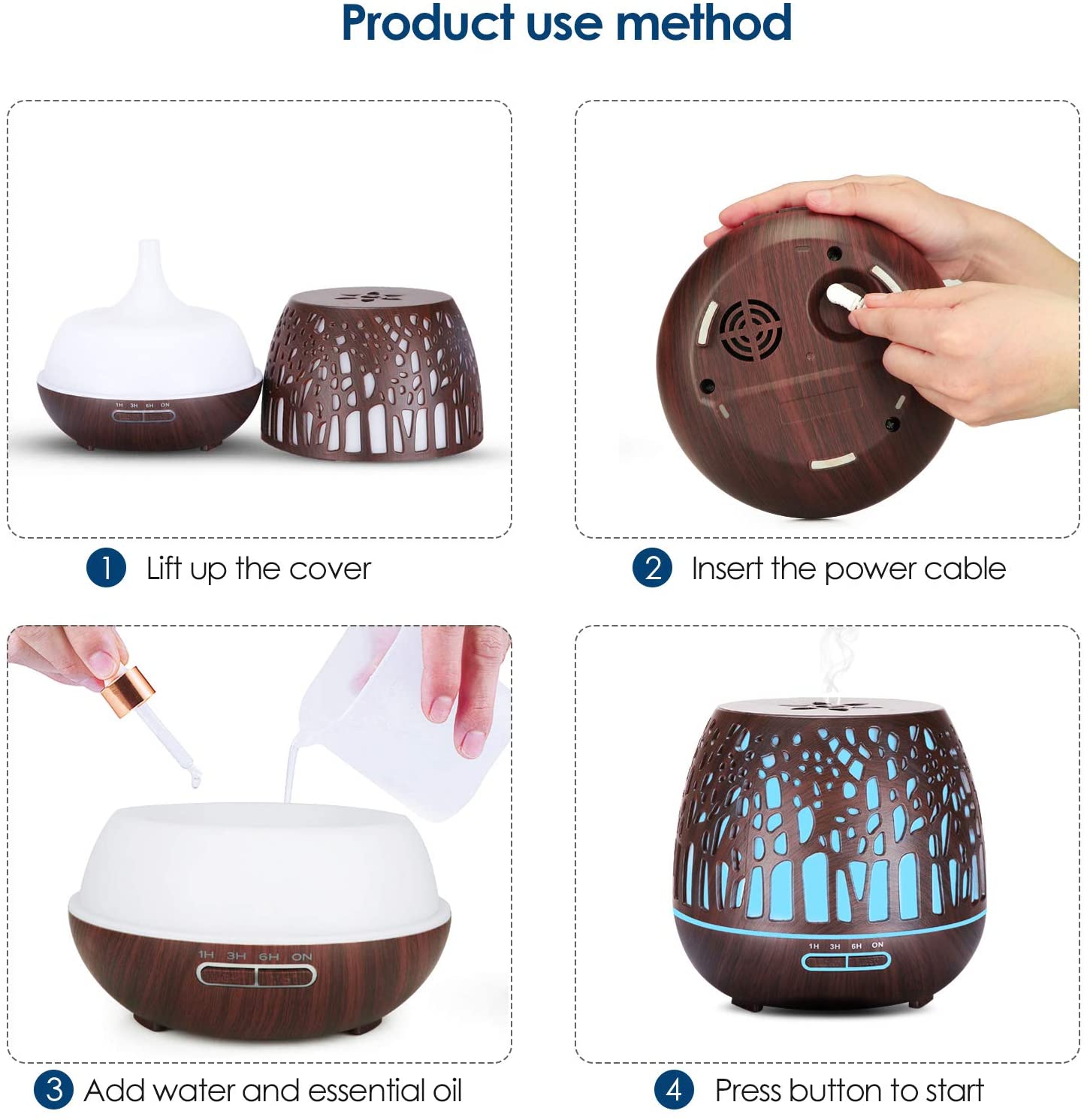 Máy Xông Tinh Dầu Có Loa Nghe Nhạc Tặng 3 chai Tinh Dầu Sả Chanh + Bạc Hà + Quế . Máy Khuếch Tán Loa Bluetooth Có Remote Điều Khiển Từ Xa Chuyên Dụng Xông Tinh Dầu
