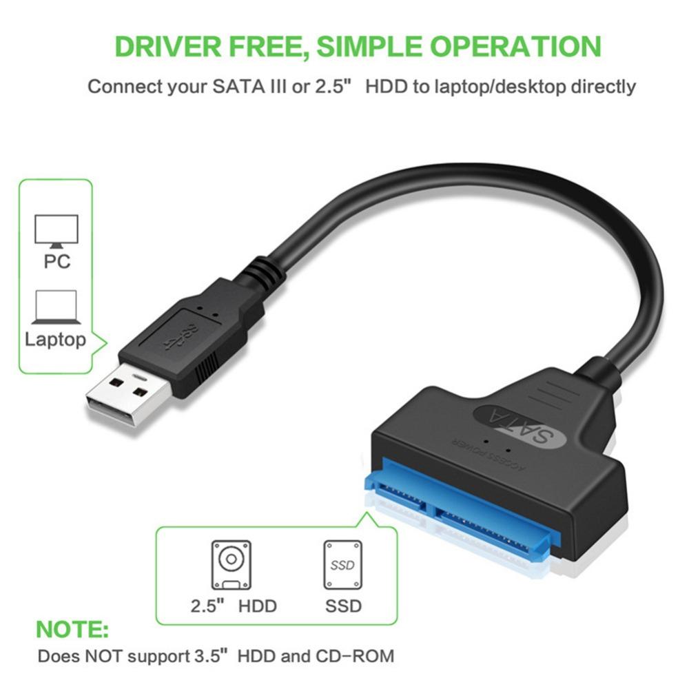 Cáp USB SATA Tốc Độ Cao Đầu Đọc Đĩa Cứng Ngoài 2.5 HDD SSD Bộ Chuyển Đổi Ổ Cứng 22Cm/35Cm/50Cm USB 3.0/2.0 Cho Tùy Chọn