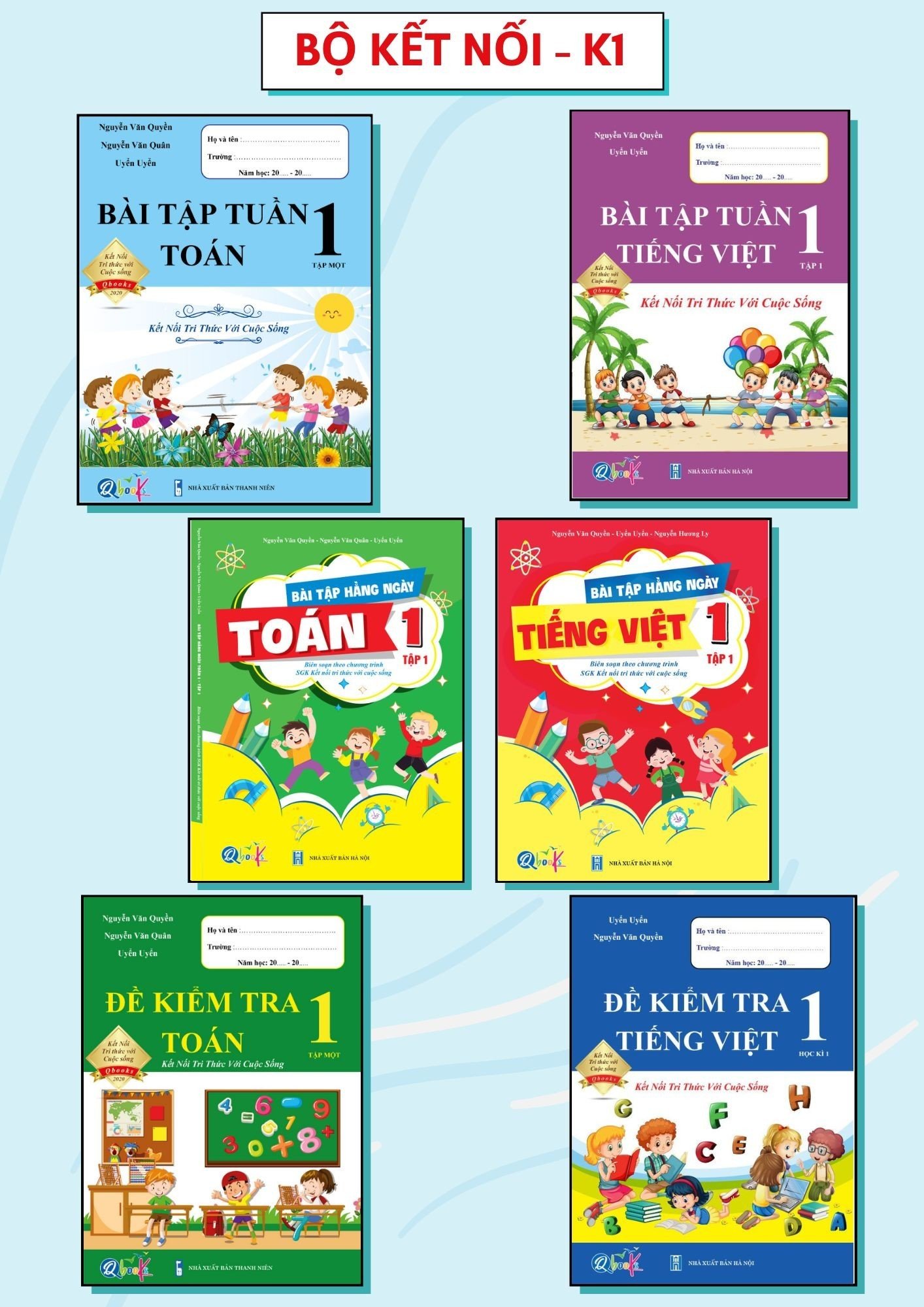 Combo Bài tập hàng ngày, Bài Tập Tuần, Đề Kiểm Tra Toán và Tiếng Việt Lớp 1 - Kỳ 1 - Kết nối (6 quyển)